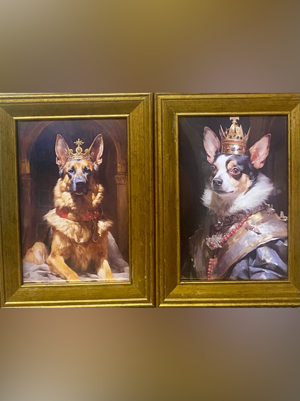 The Windsor Pair Set of 2 Regal Dog Portraits. - Picture 2 of 4